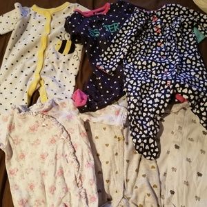 0-3 month baby girl sleepers